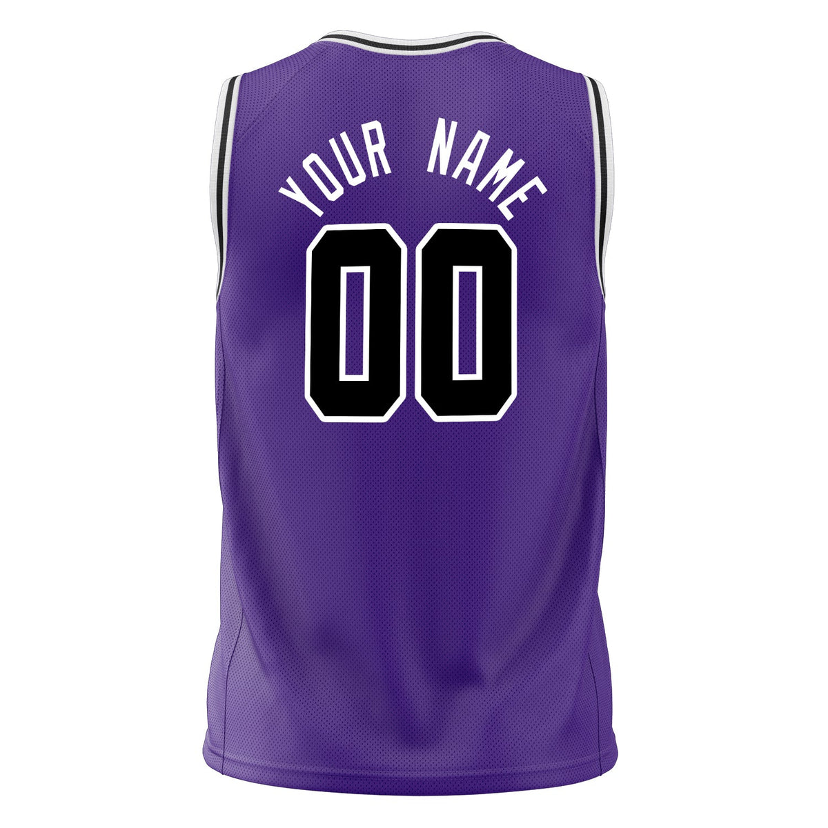 Custom Purple Black Solid Color Basketball Jersey