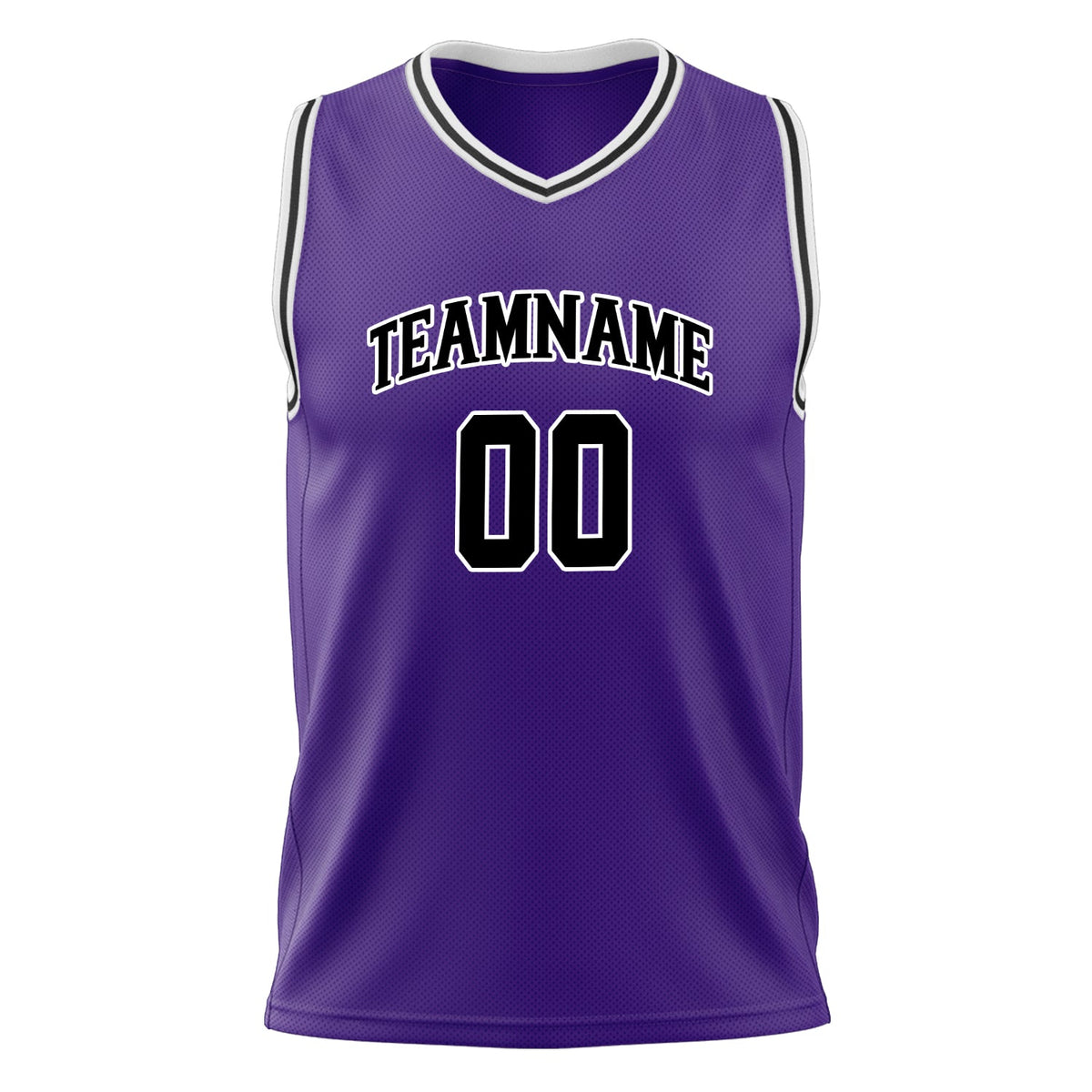 Custom Purple Black Solid Color Basketball Jersey