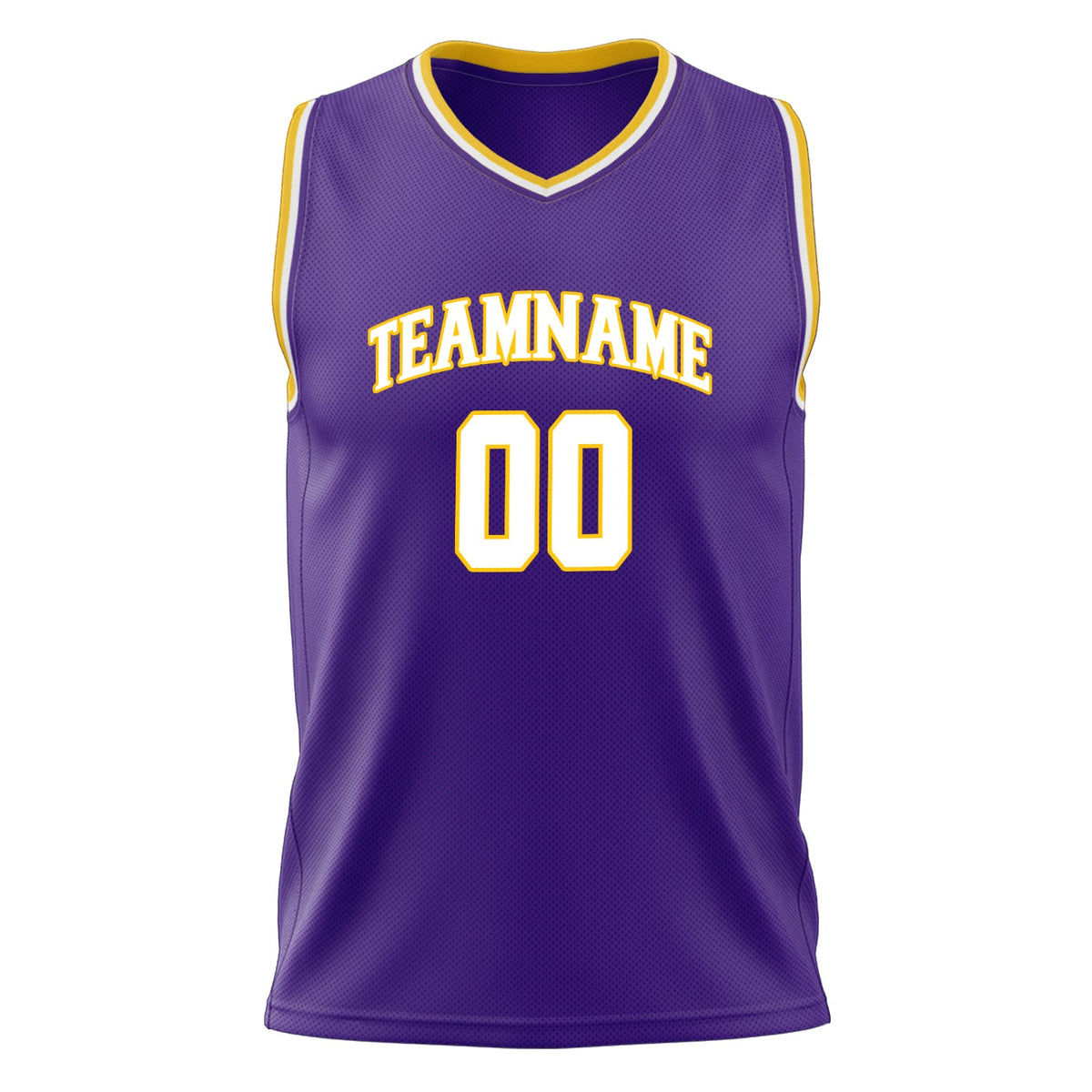 Custom Purple White Solid Color Basketball Jersey