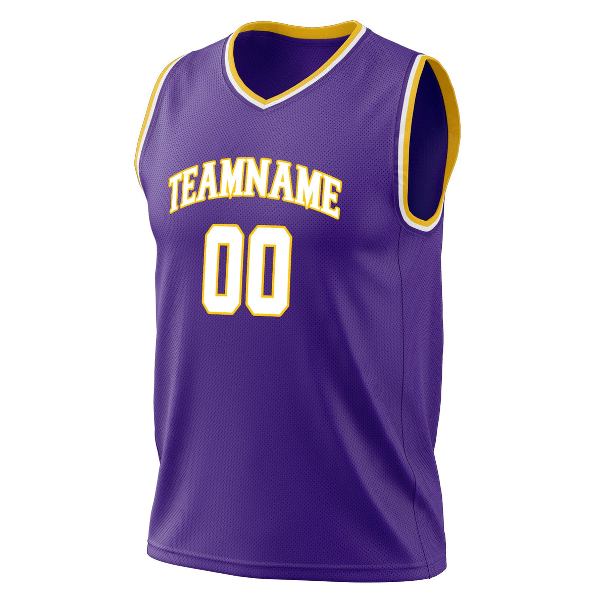 Custom Purple White Solid Color Basketball Jersey