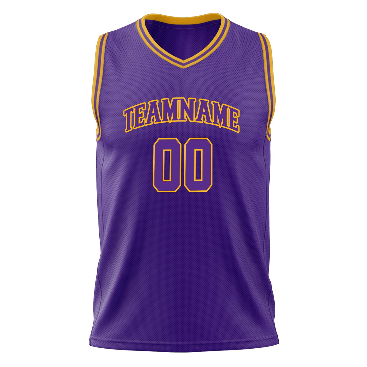 Custom Purple Gold Solid Color Basketball Jersey