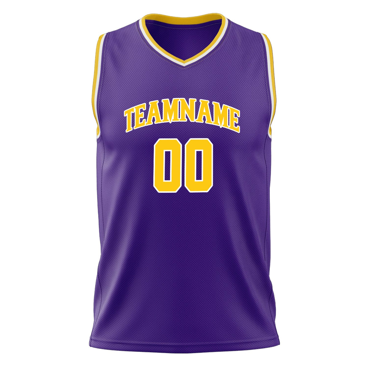 Custom Purple Gold Solid Color Basketball Jersey