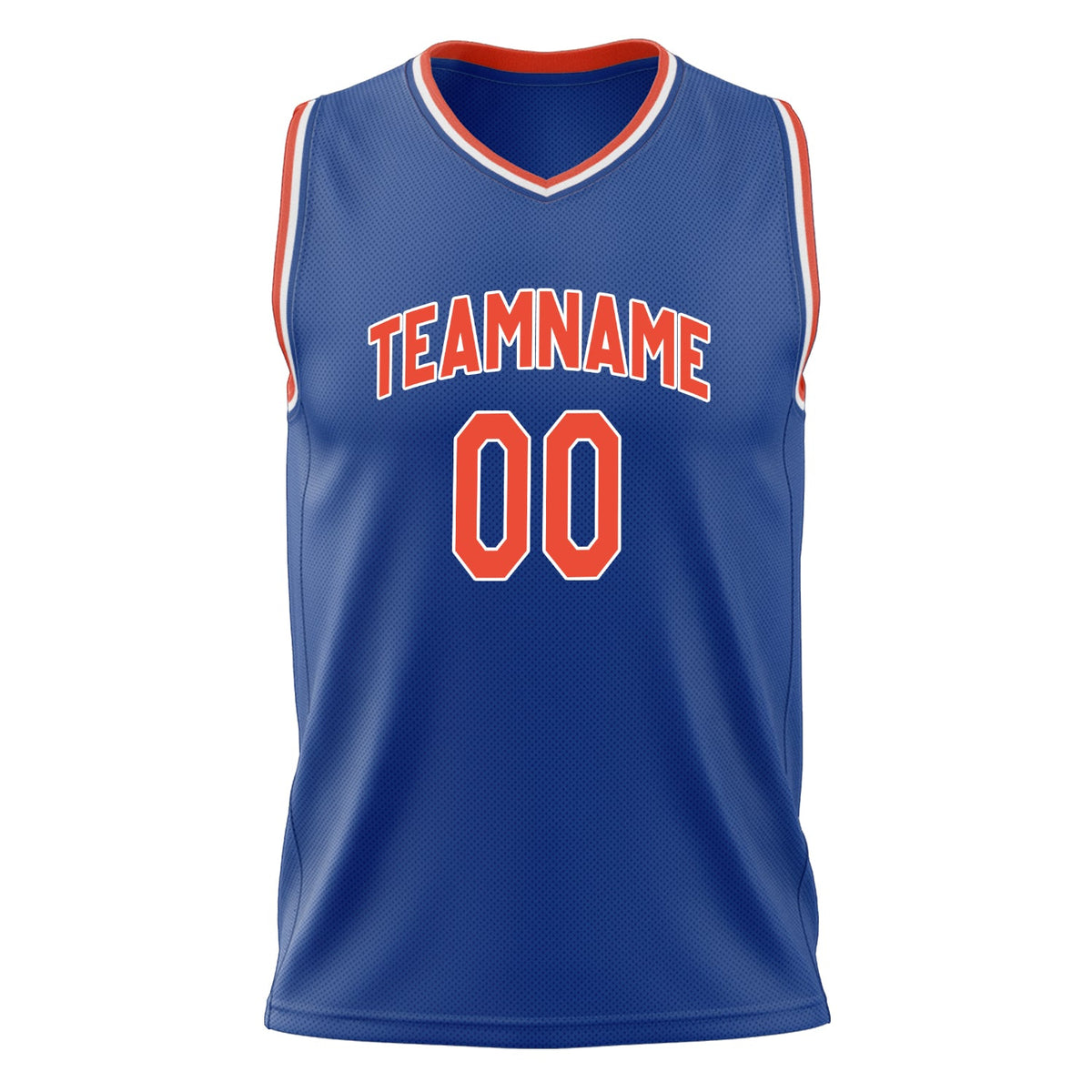 Custom Royal Orange Solid Color Basketball Jersey