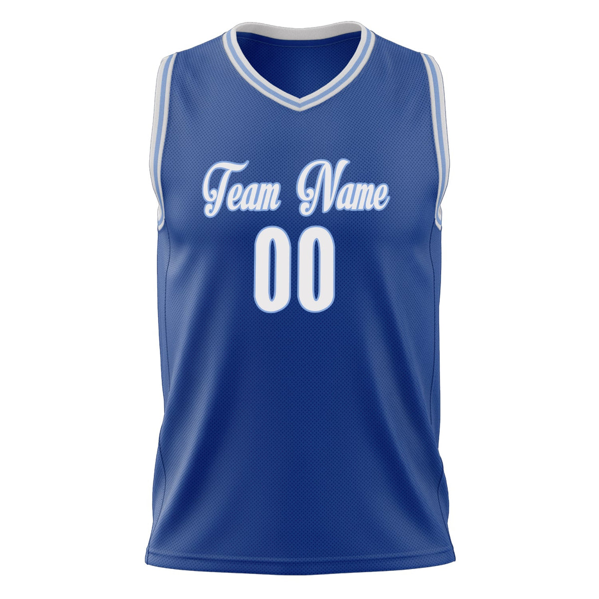 Custom Royal White Solid Color Basketball Jersey