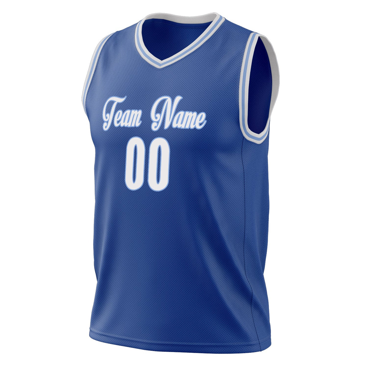 Custom Royal White Solid Color Basketball Jersey