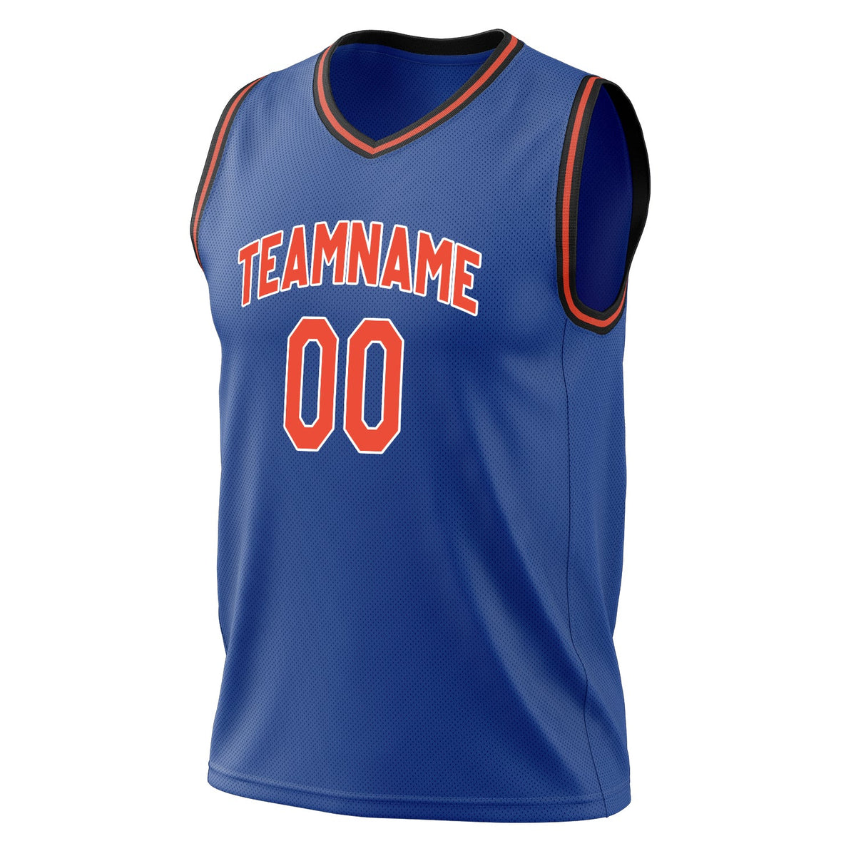 Custom Royal Orange Solid Color Basketball Jersey