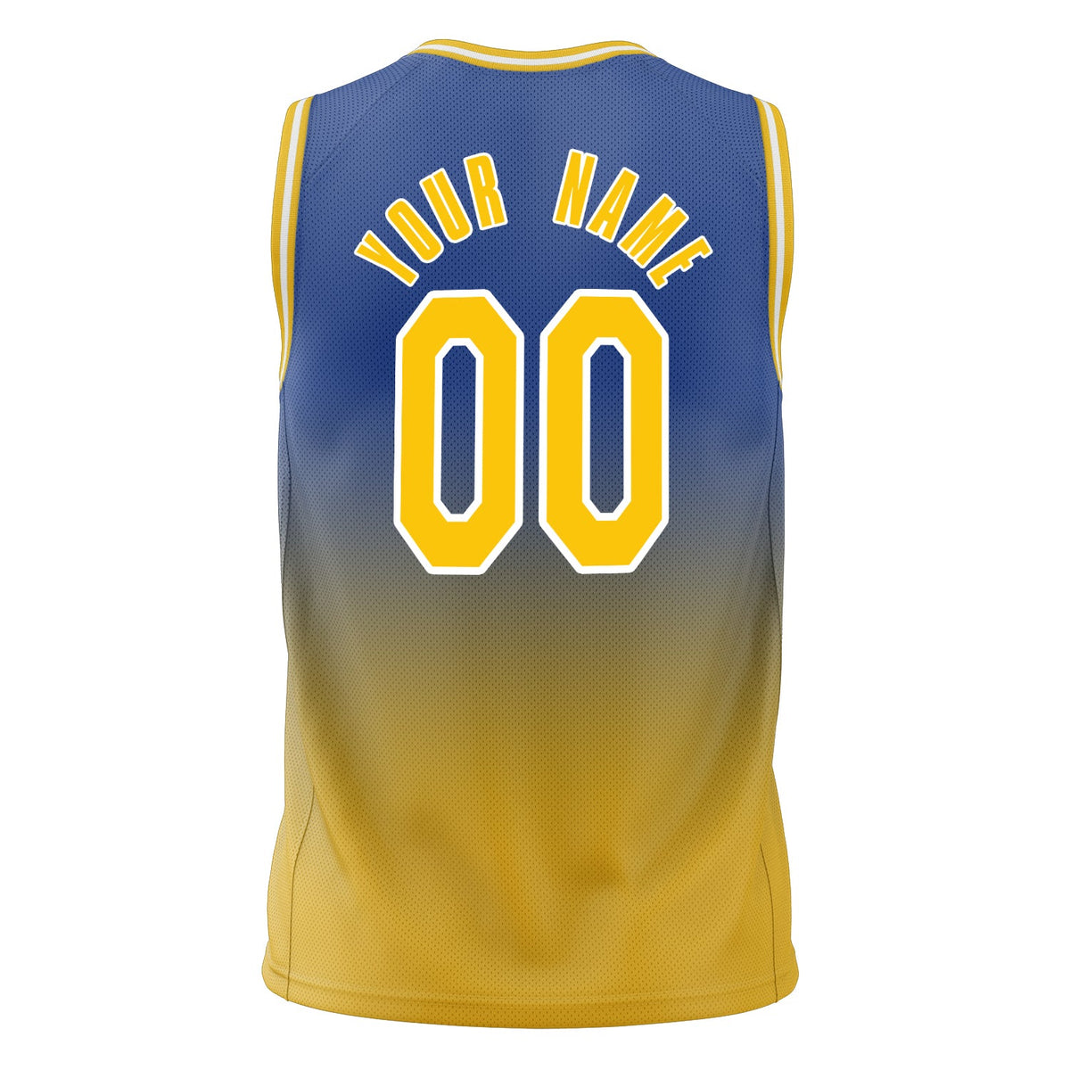 Custom Royal Gold Fade Basketball Jersey