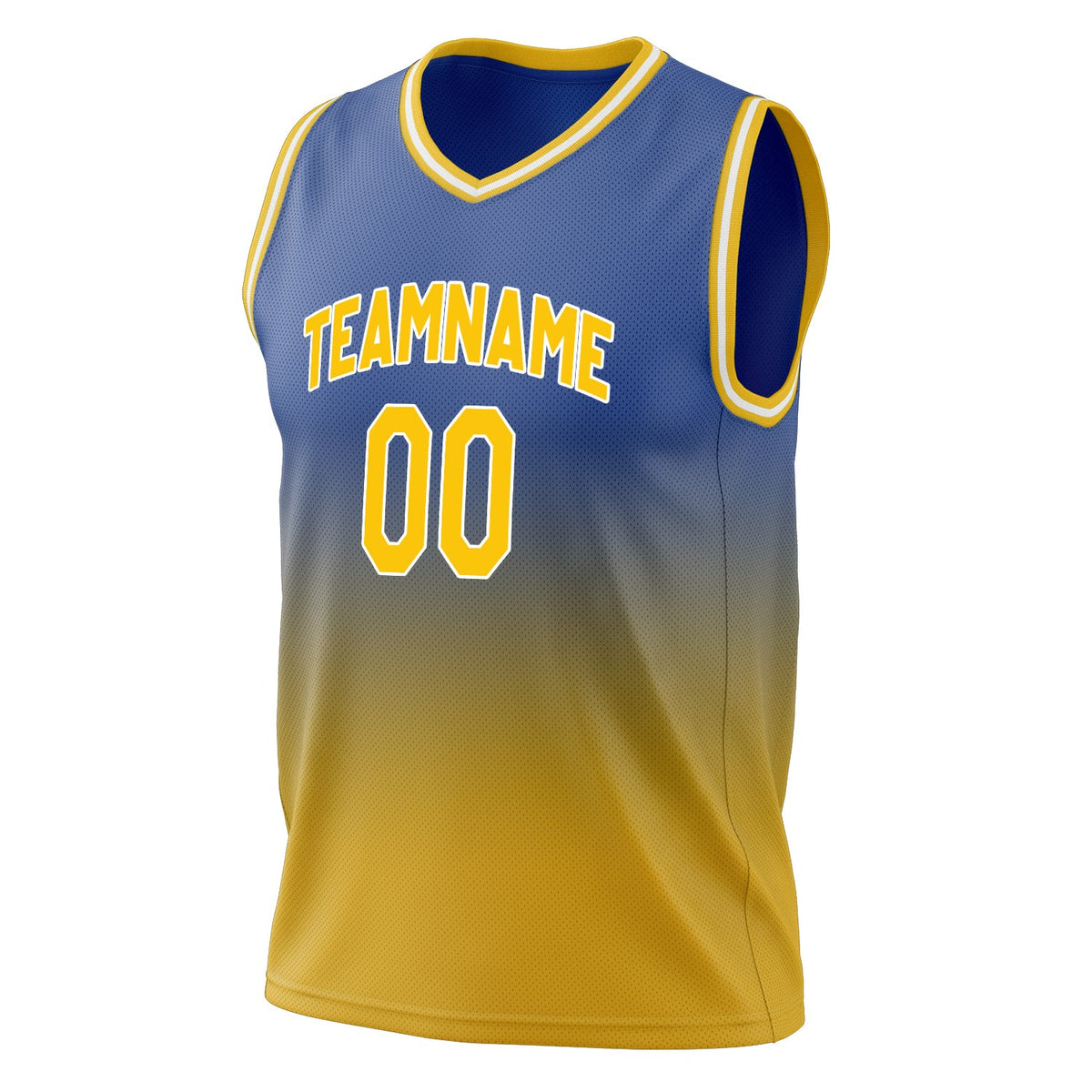 Custom Royal Gold Fade Basketball Jersey