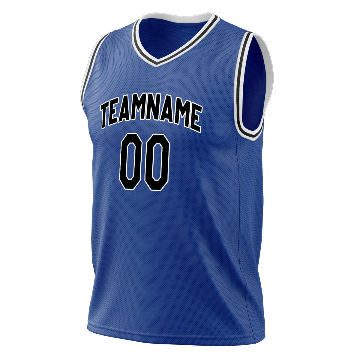 Custom Royal Black Solid Color Basketball Jersey