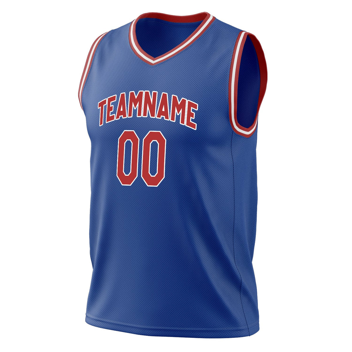 Custom Royal Red Solid Color Basketball Jersey