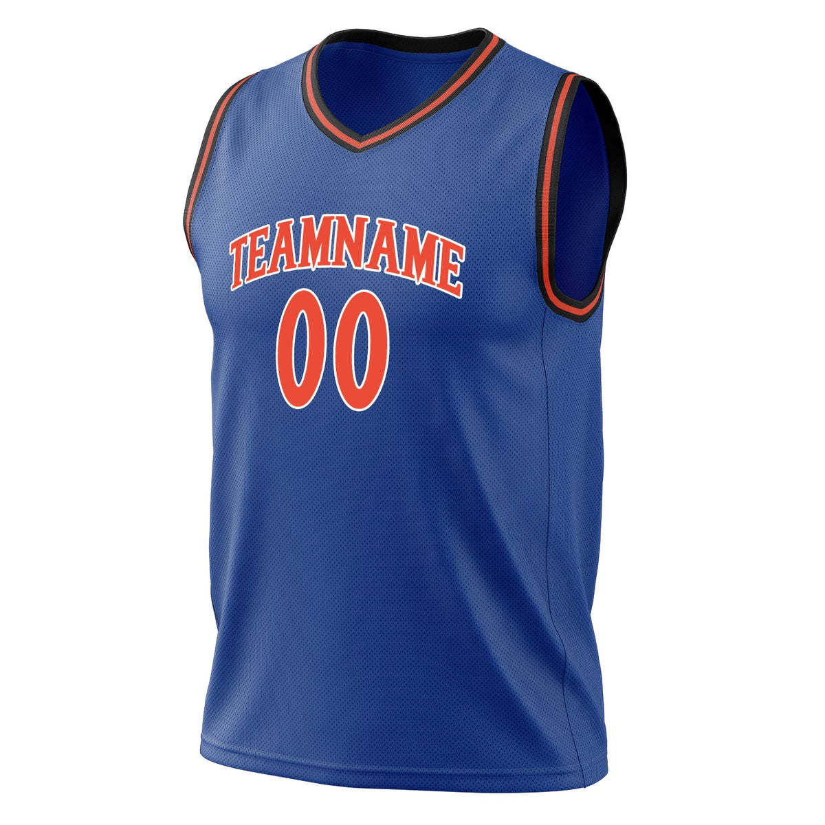 Custom Royal Orange Solid Color Basketball Jersey