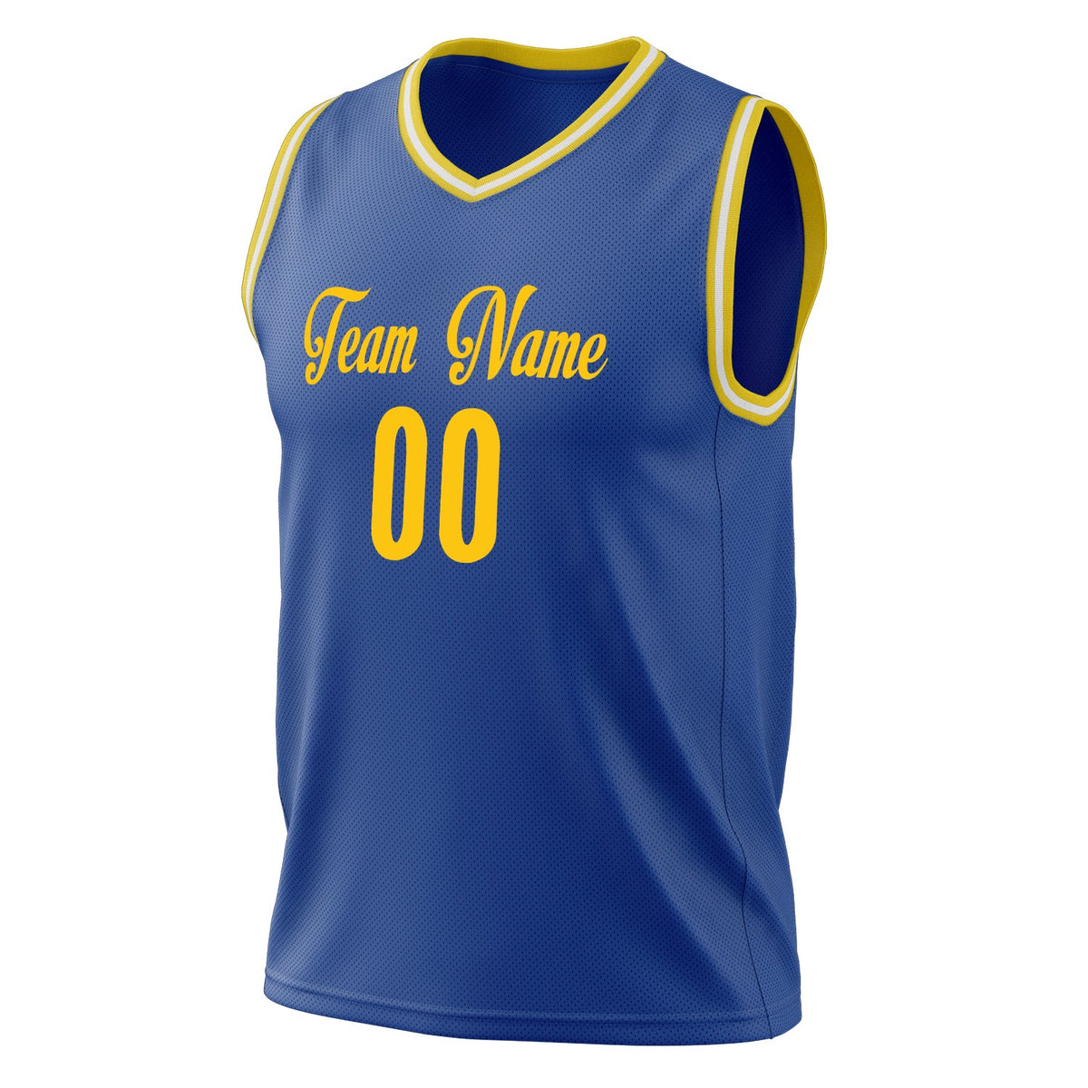 Custom Royal Gold Solid Color Basketball Jersey