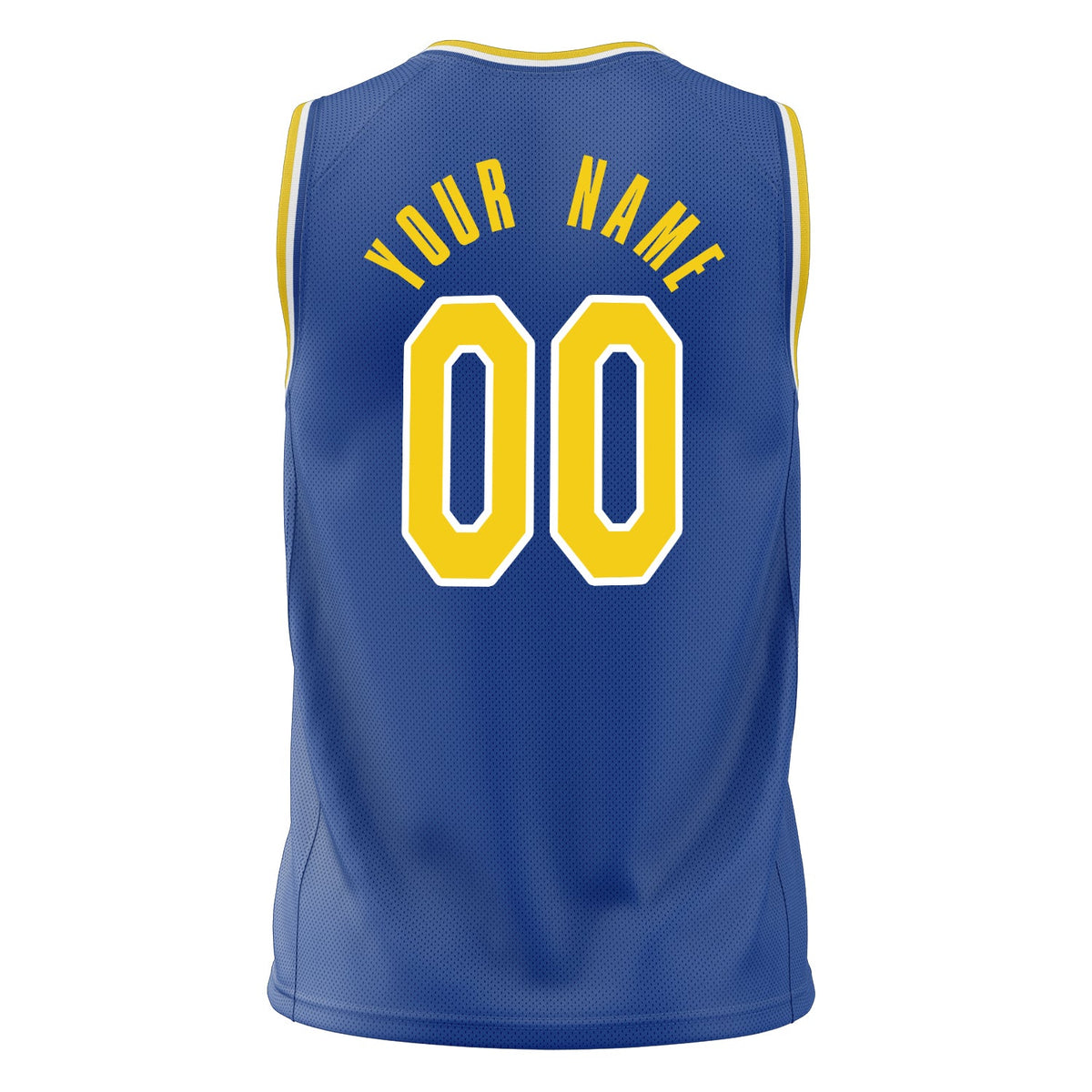 Custom Royal Yellow Solid Color Basketball Jersey