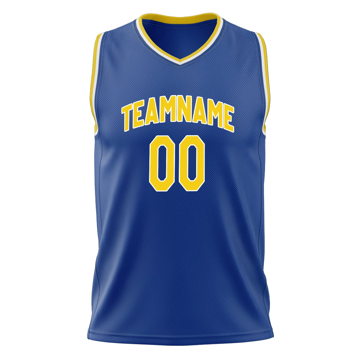 Custom Royal Yellow Solid Color Basketball Jersey