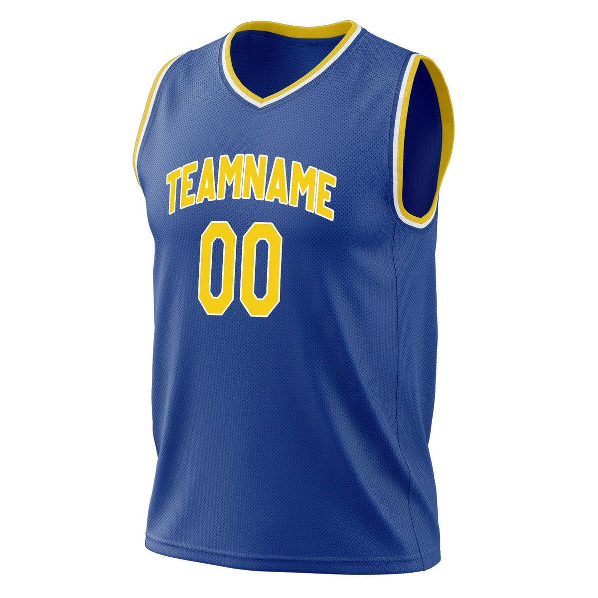 Custom Royal Yellow Solid Color Basketball Jersey