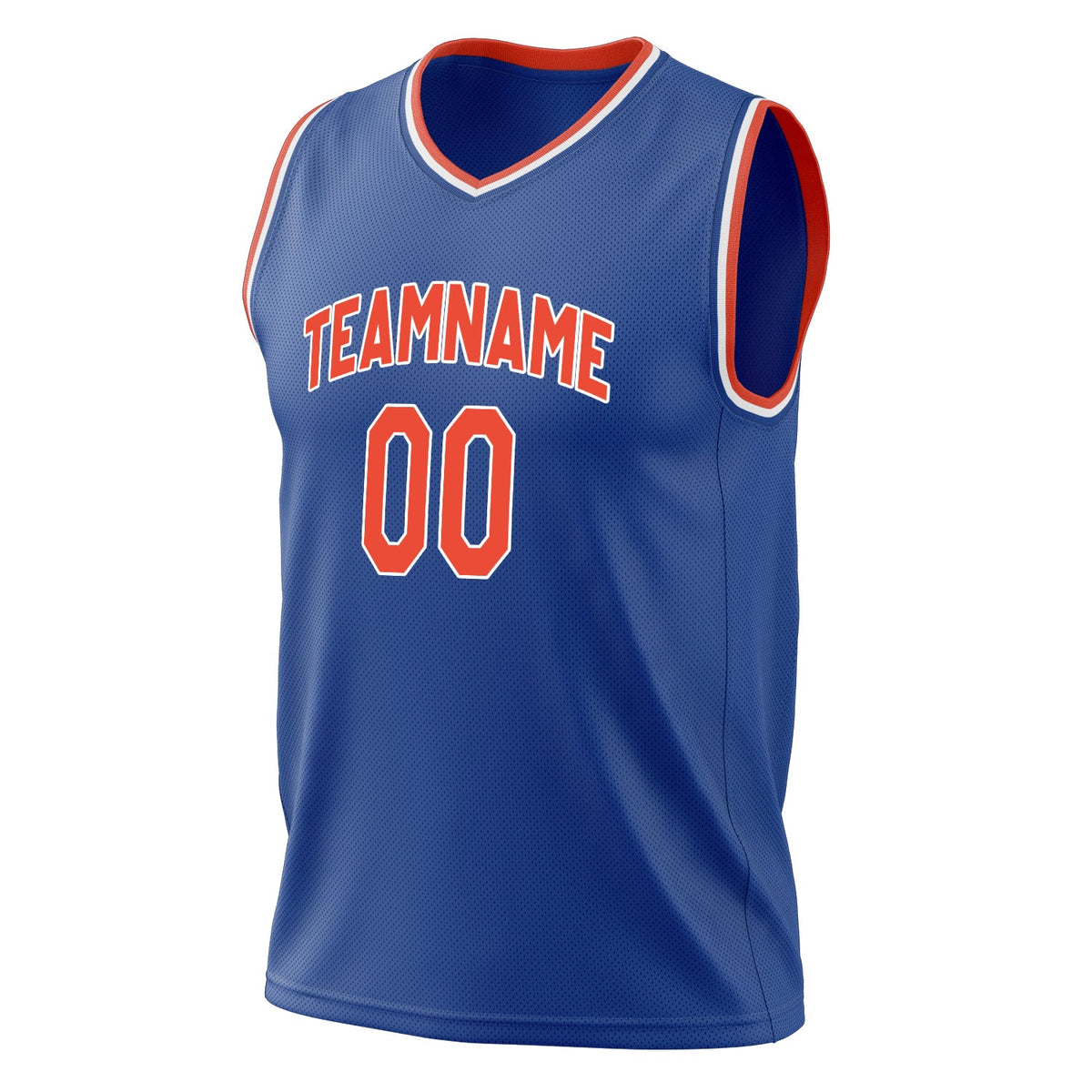 Custom Royal Orange Solid Color Basketball Jersey