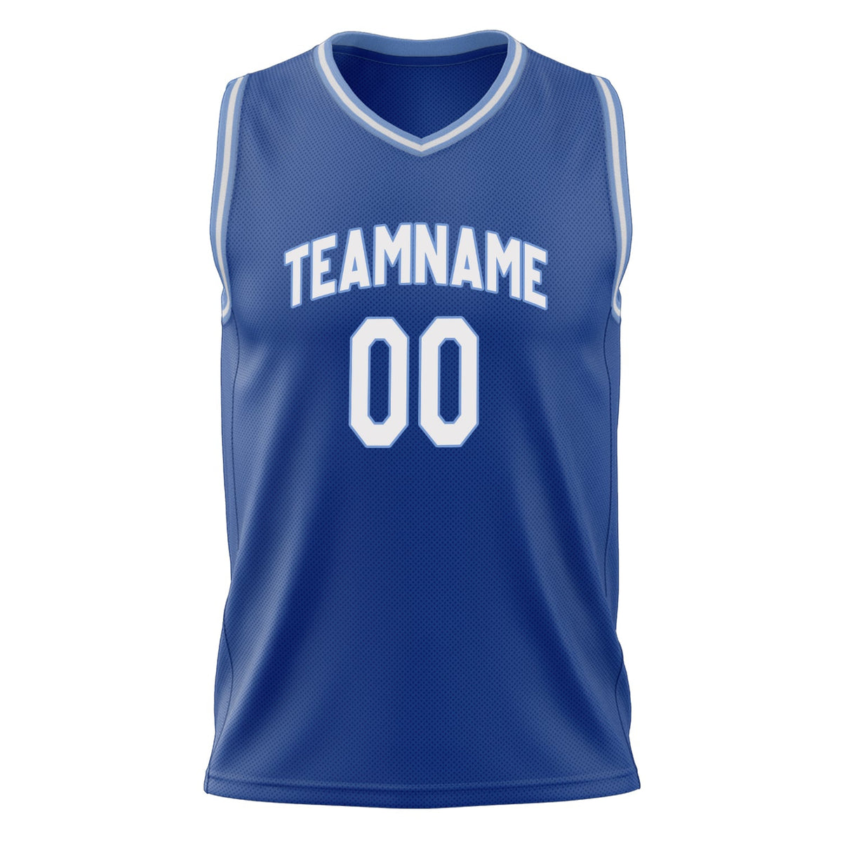 Custom Royal White Solid Color Basketball Jersey