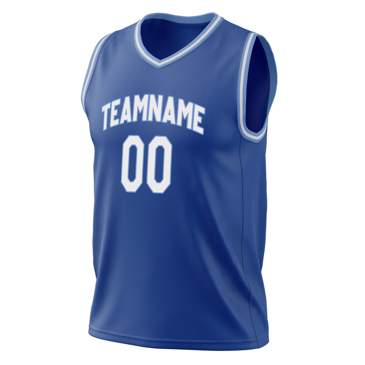 Custom Royal White Solid Color Basketball Jersey