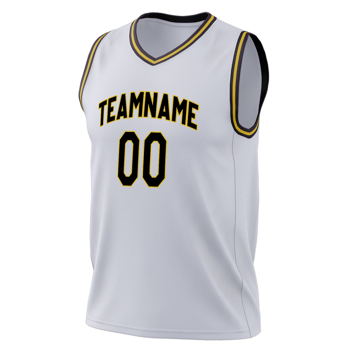 Custom White Black Solid Color Basketball Jersey