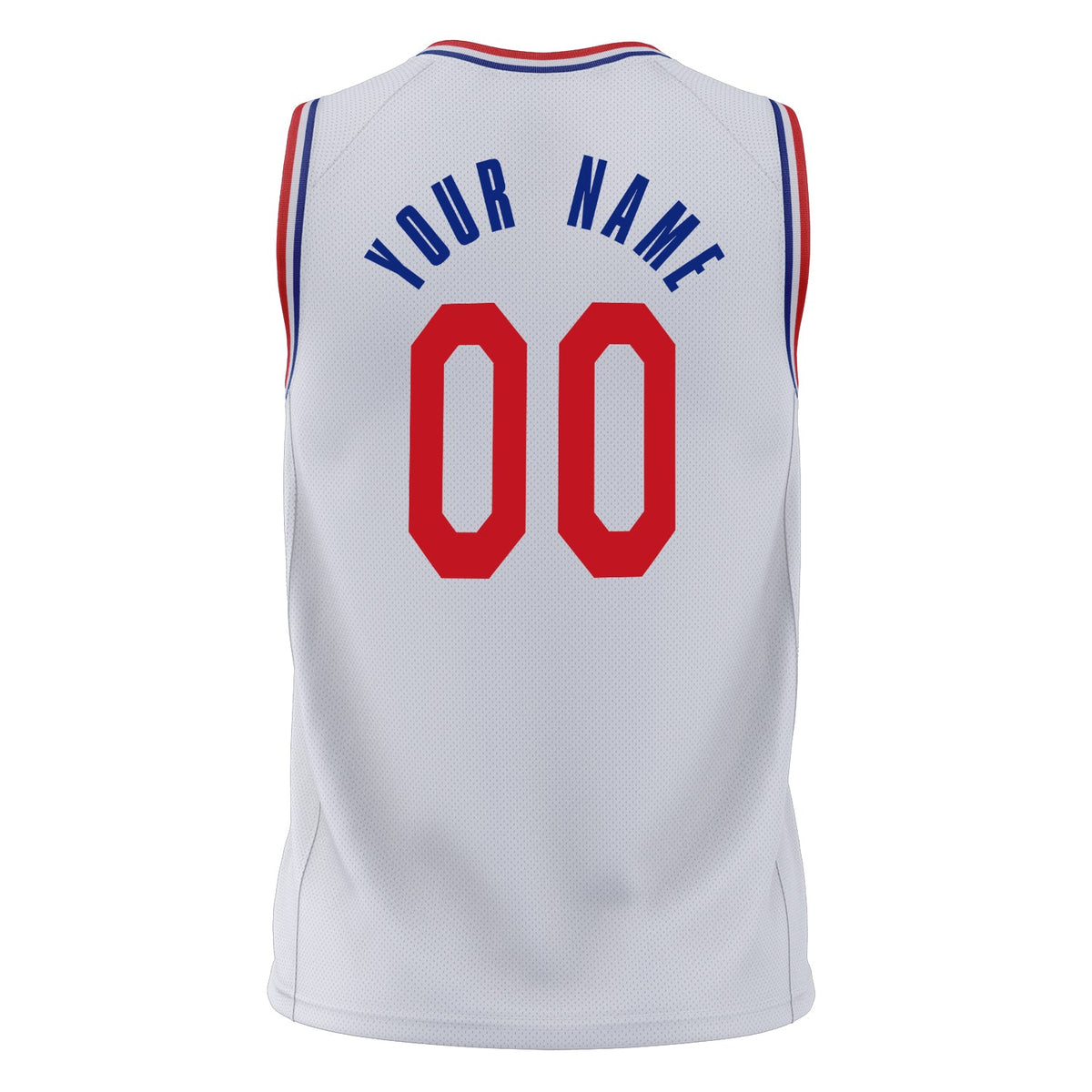 Custom White Red Solid Color Basketball Jersey