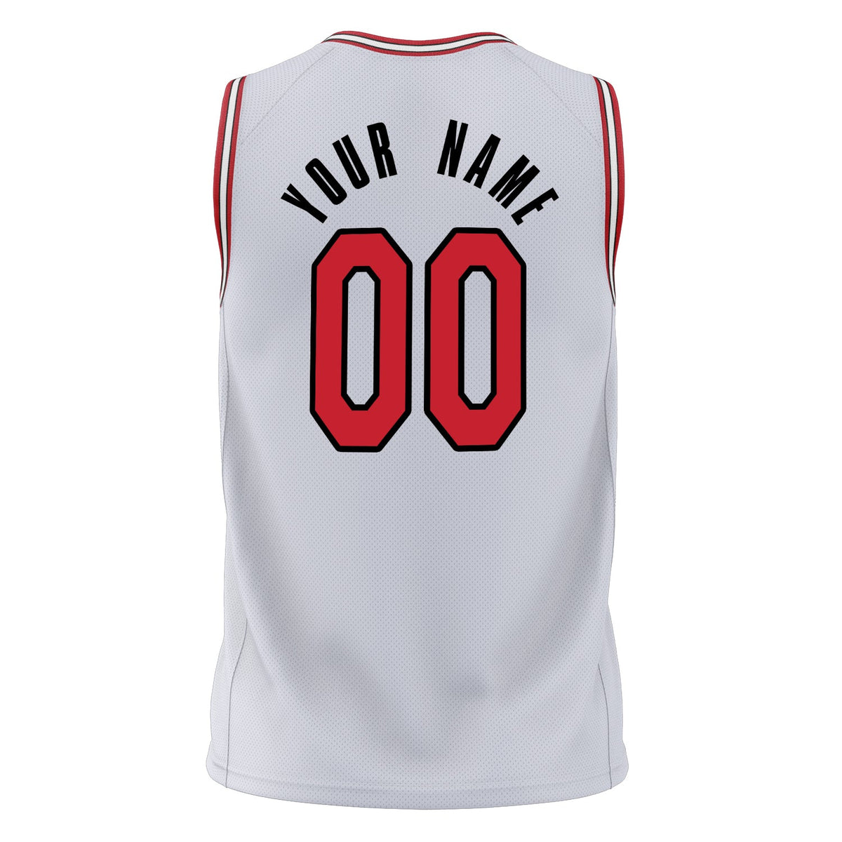 Custom White Red Solid Color Basketball Jersey