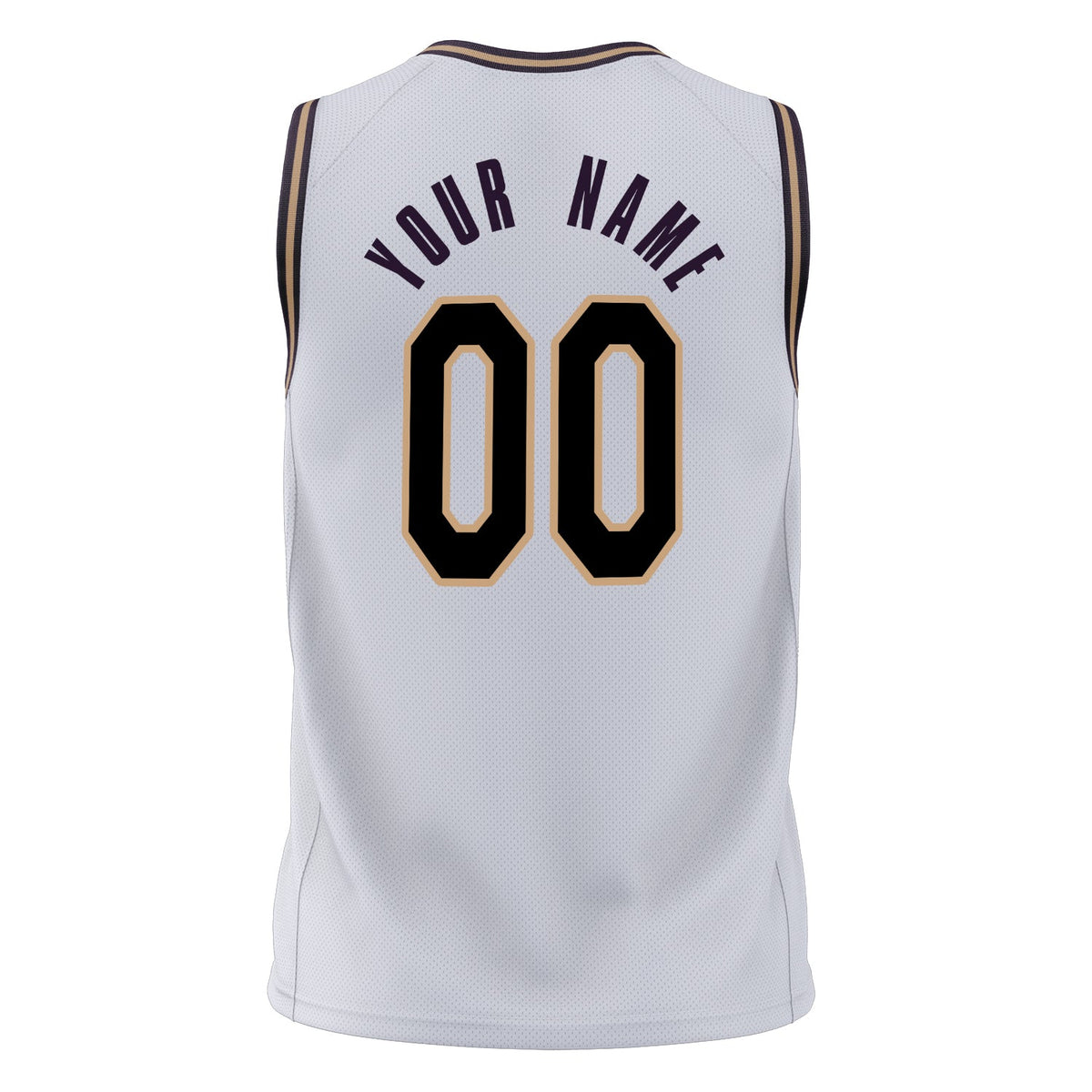 Custom White Black Solid Color Basketball Jersey