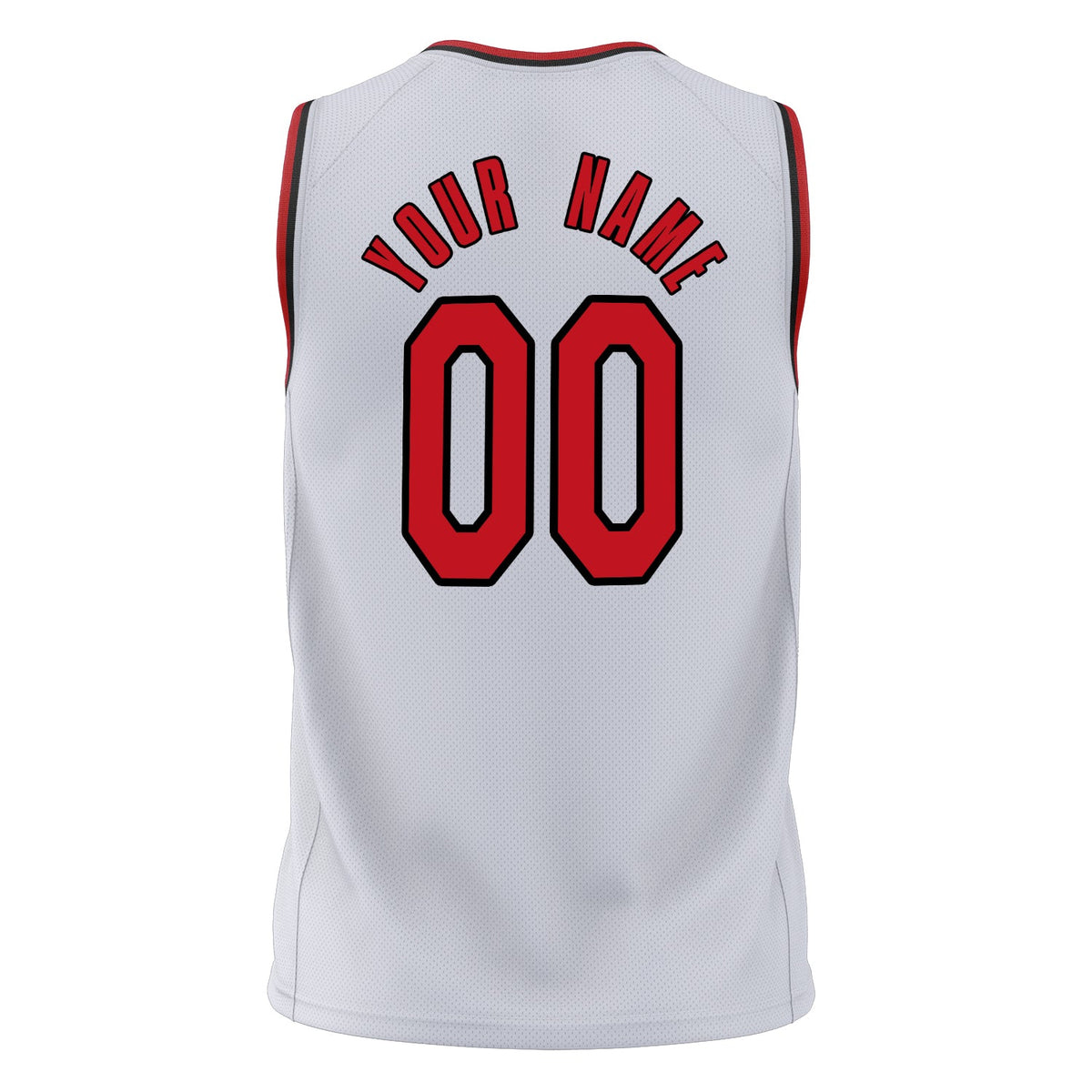 Custom White Red Solid Color Basketball Jersey