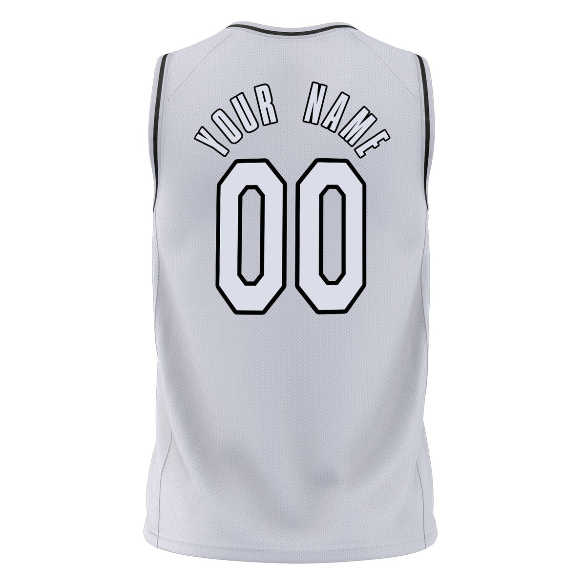 Custom White Black Solid Color Basketball Jersey