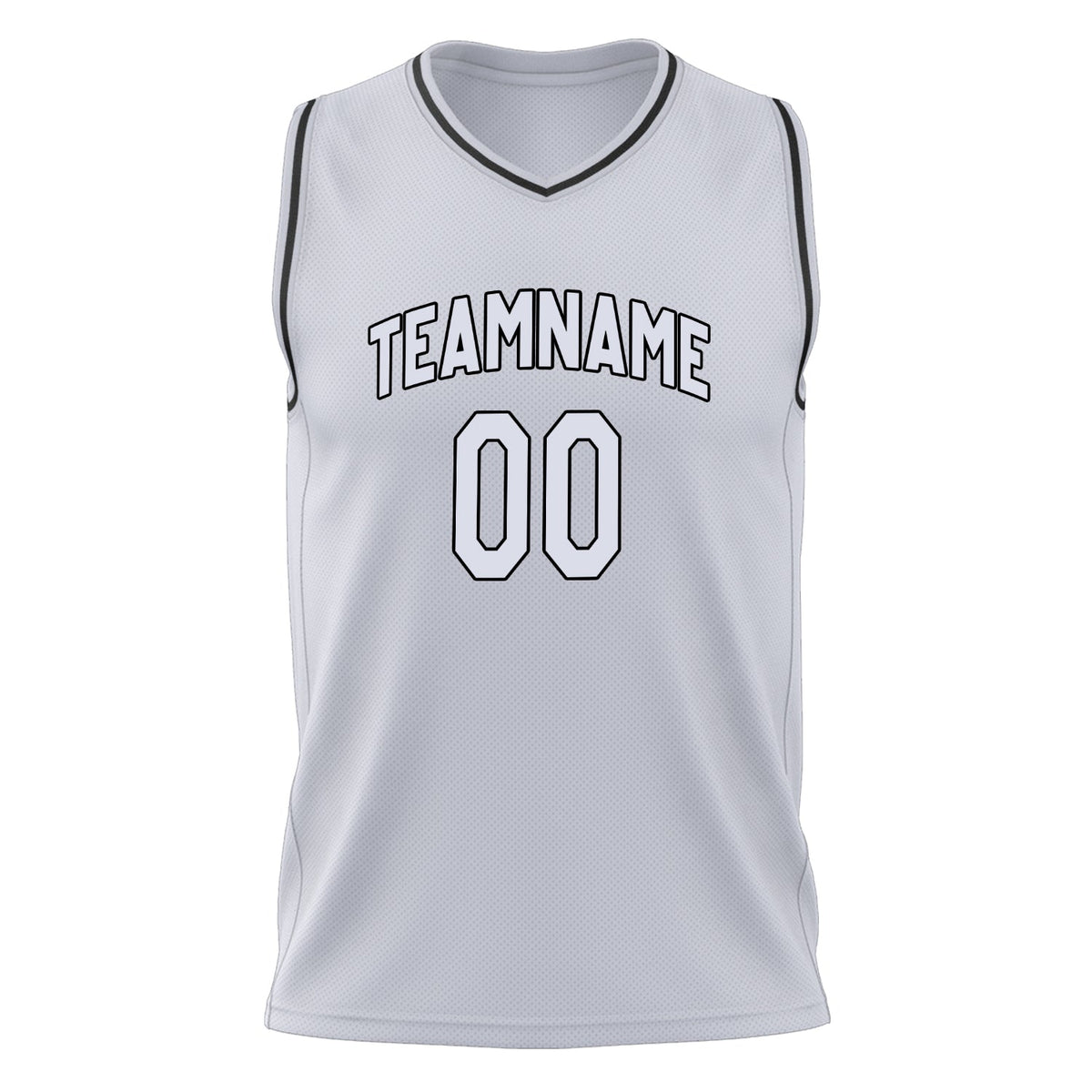 Custom White Black Solid Color Basketball Jersey