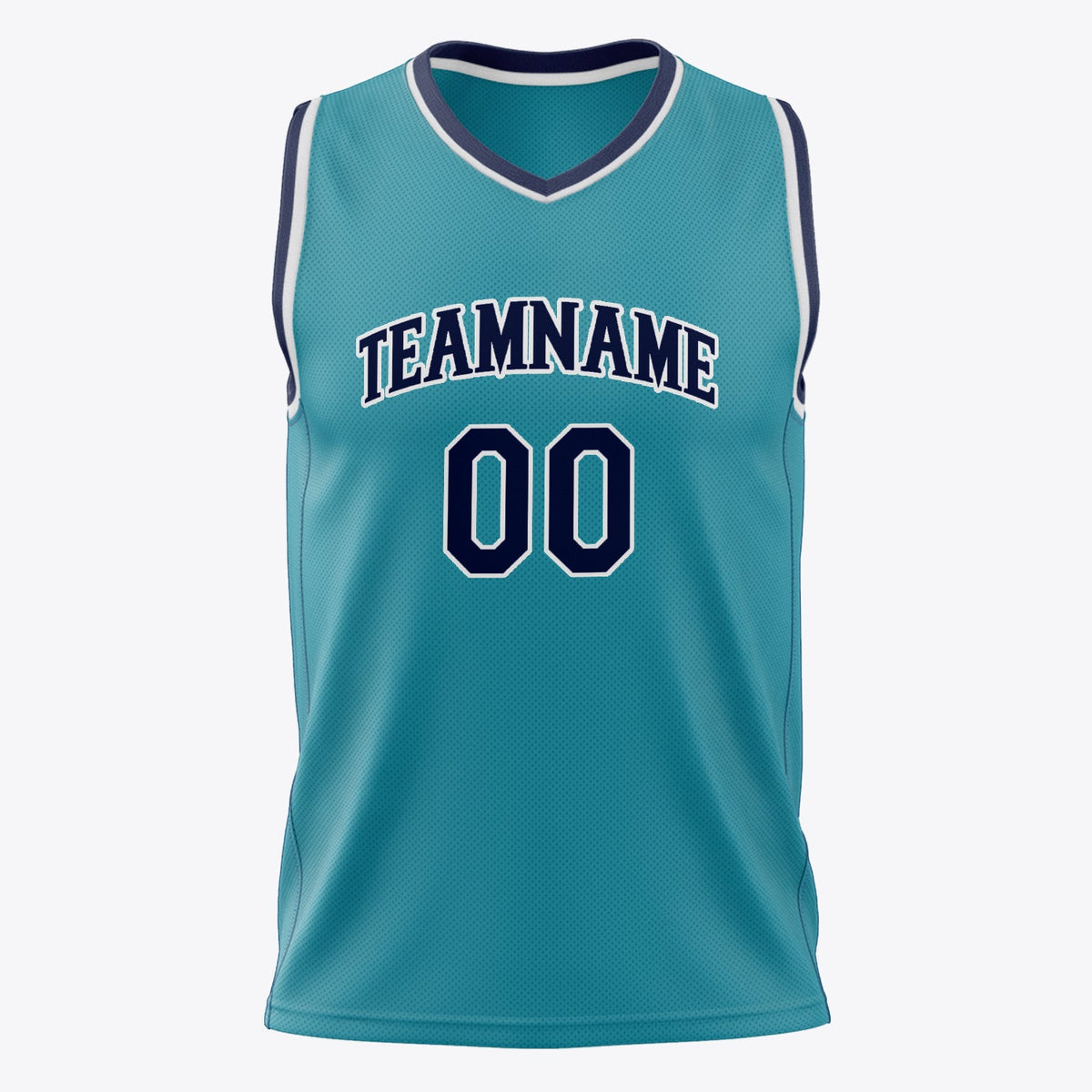 Custom Teal Black Solid Color Basketball Jersey