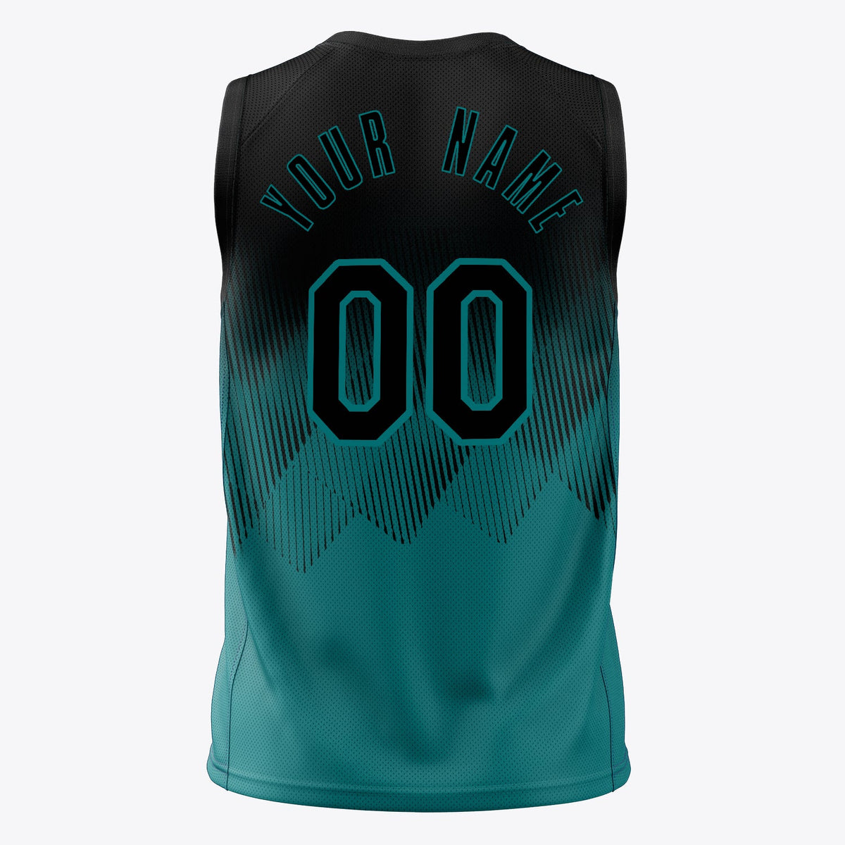 Custom Teal Black Fade Basketball Jersey