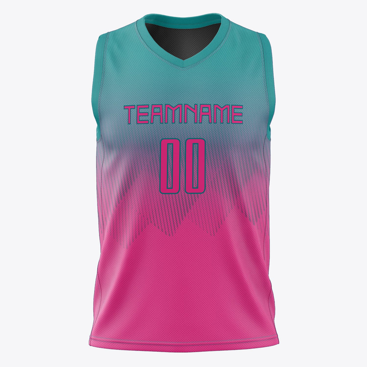 Custom Teal Pink Fade Basketball Jersey