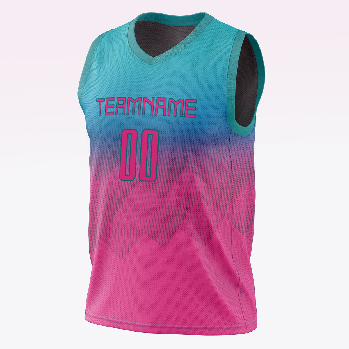 Custom Teal Pink Fade Basketball Jersey