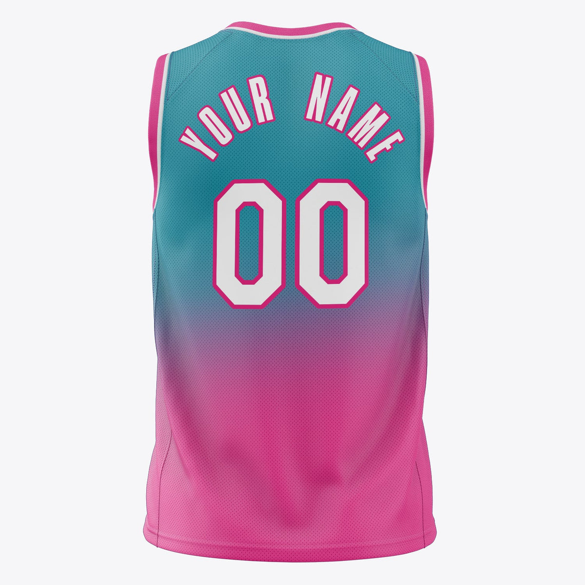 Custom Teal Pink Fade Basketball Jersey