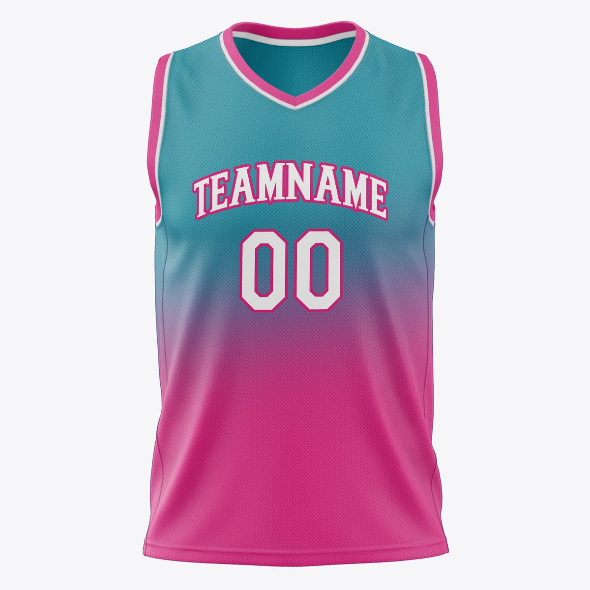 Custom Teal Pink Fade Basketball Jersey