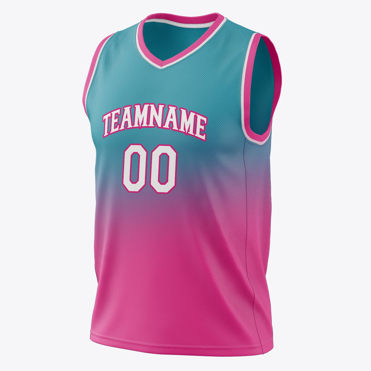 Custom Teal Pink Fade Basketball Jersey