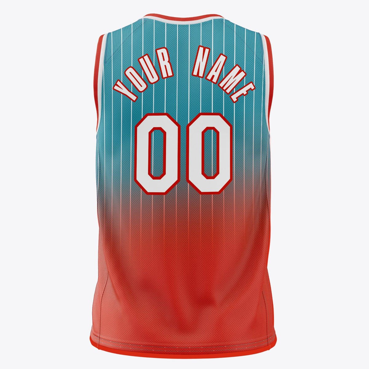 Custom Teal Orange Fade Basketball Jersey