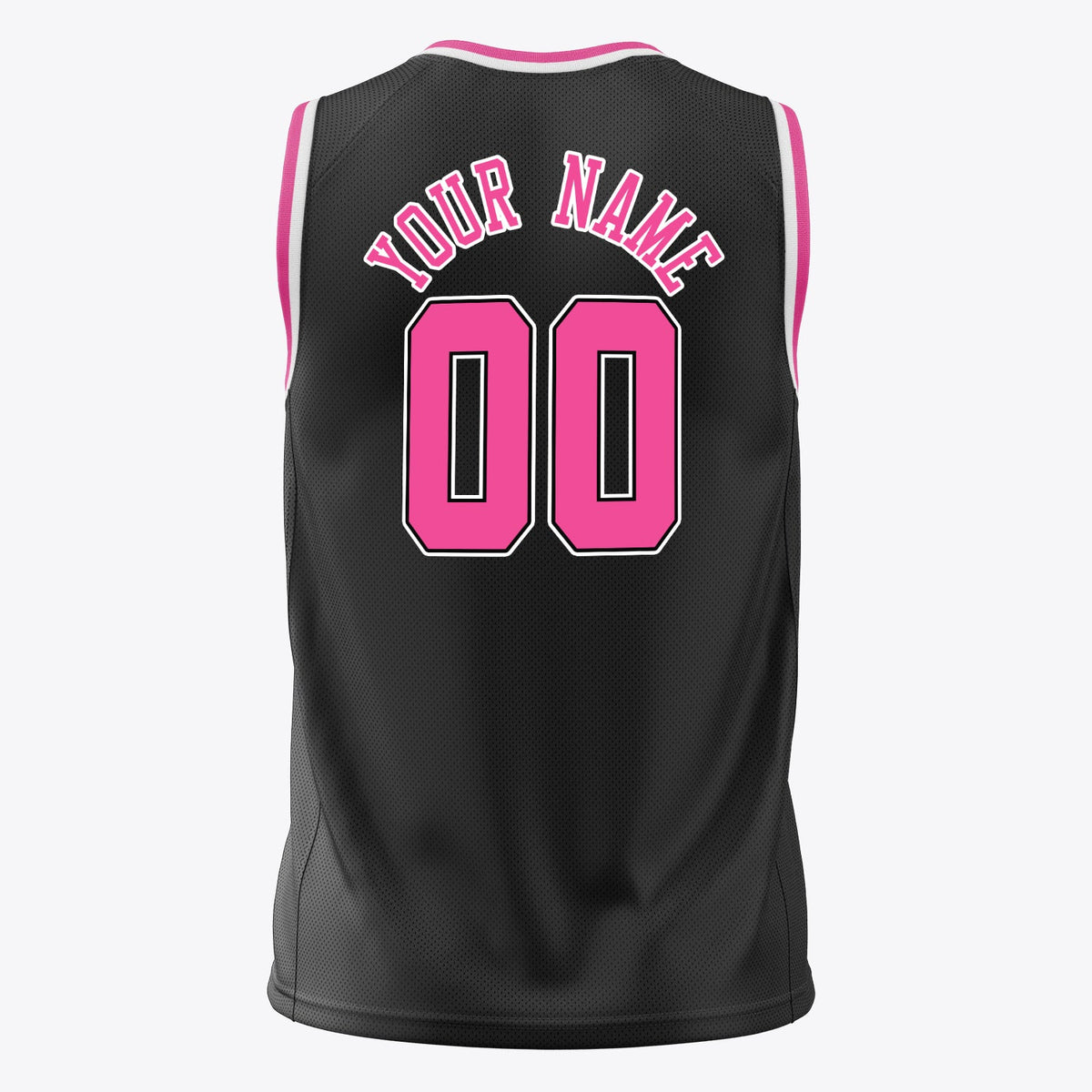 Custom Black Pink Solid Color Basketball Jersey