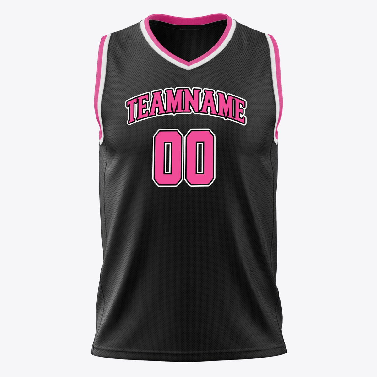 Custom Black Pink Solid Color Basketball Jersey