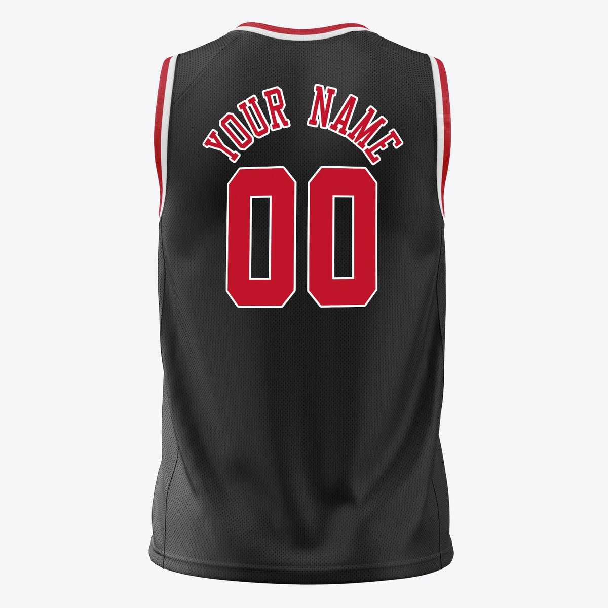 Custom Black Red Solid Color Basketball Jersey