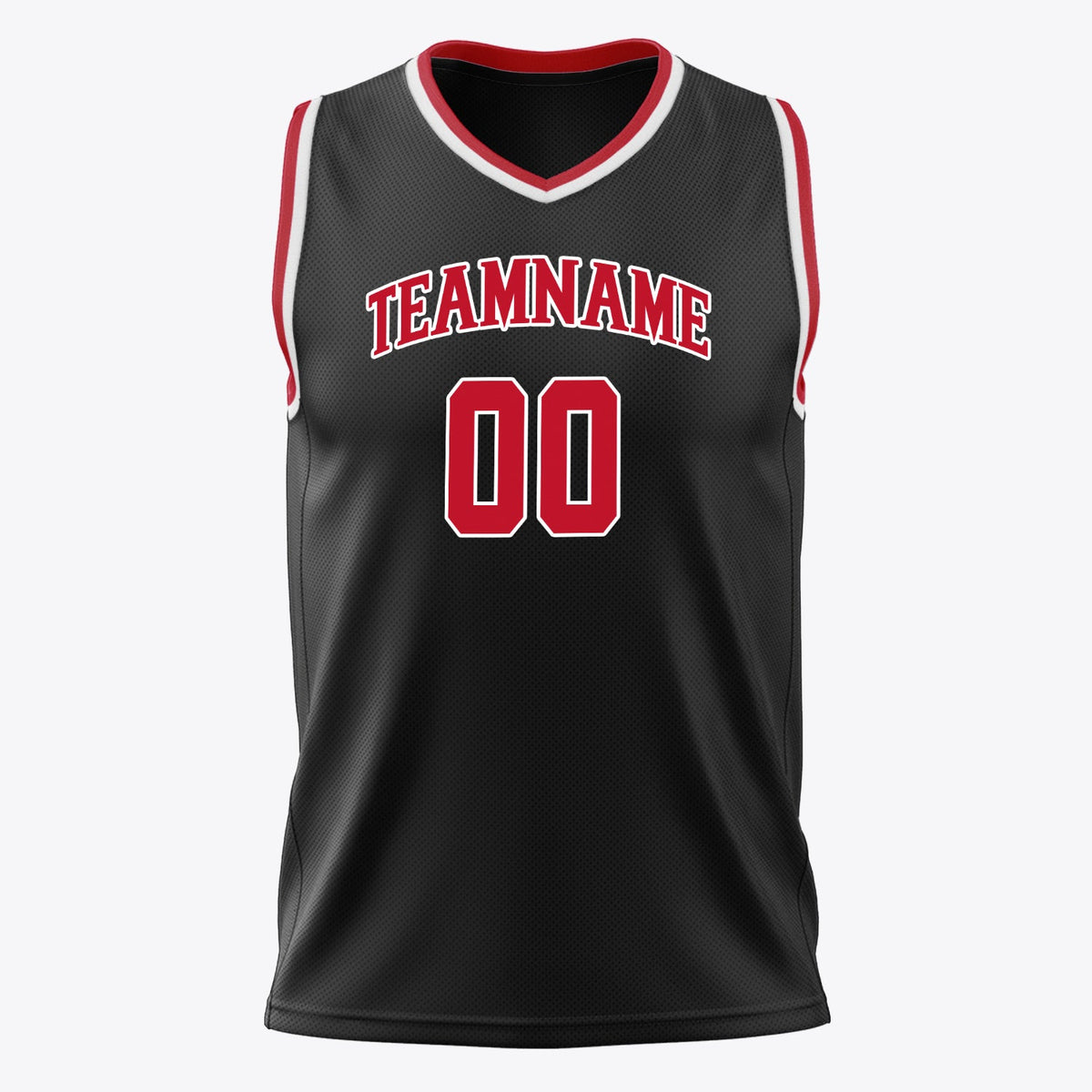 Custom Black Red Solid Color Basketball Jersey