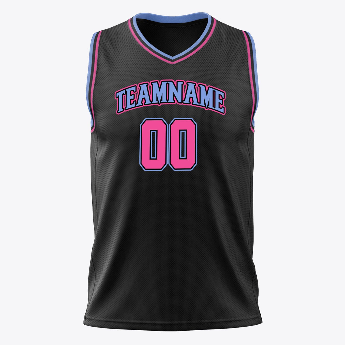 Custom Black Pink Solid Color Basketball Jersey