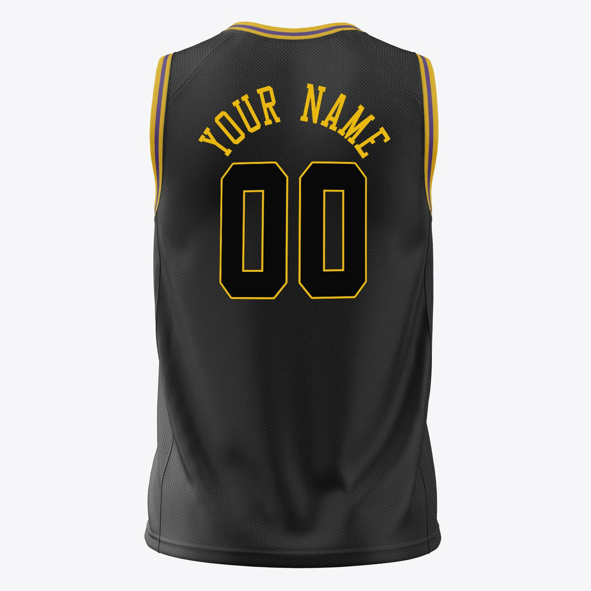 Custom Black Gold Solid Color Basketball Jersey