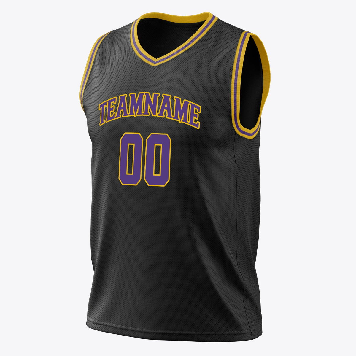 Custom Black Purple Solid Color Basketball Jersey