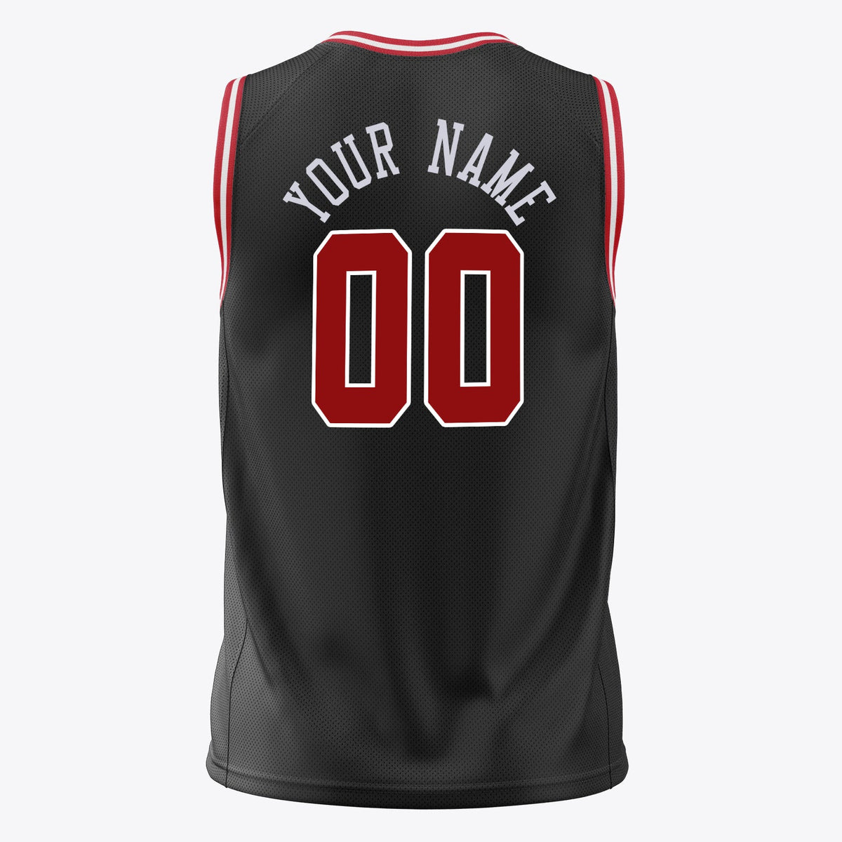 Custom Black Red Solid Color Basketball Jersey