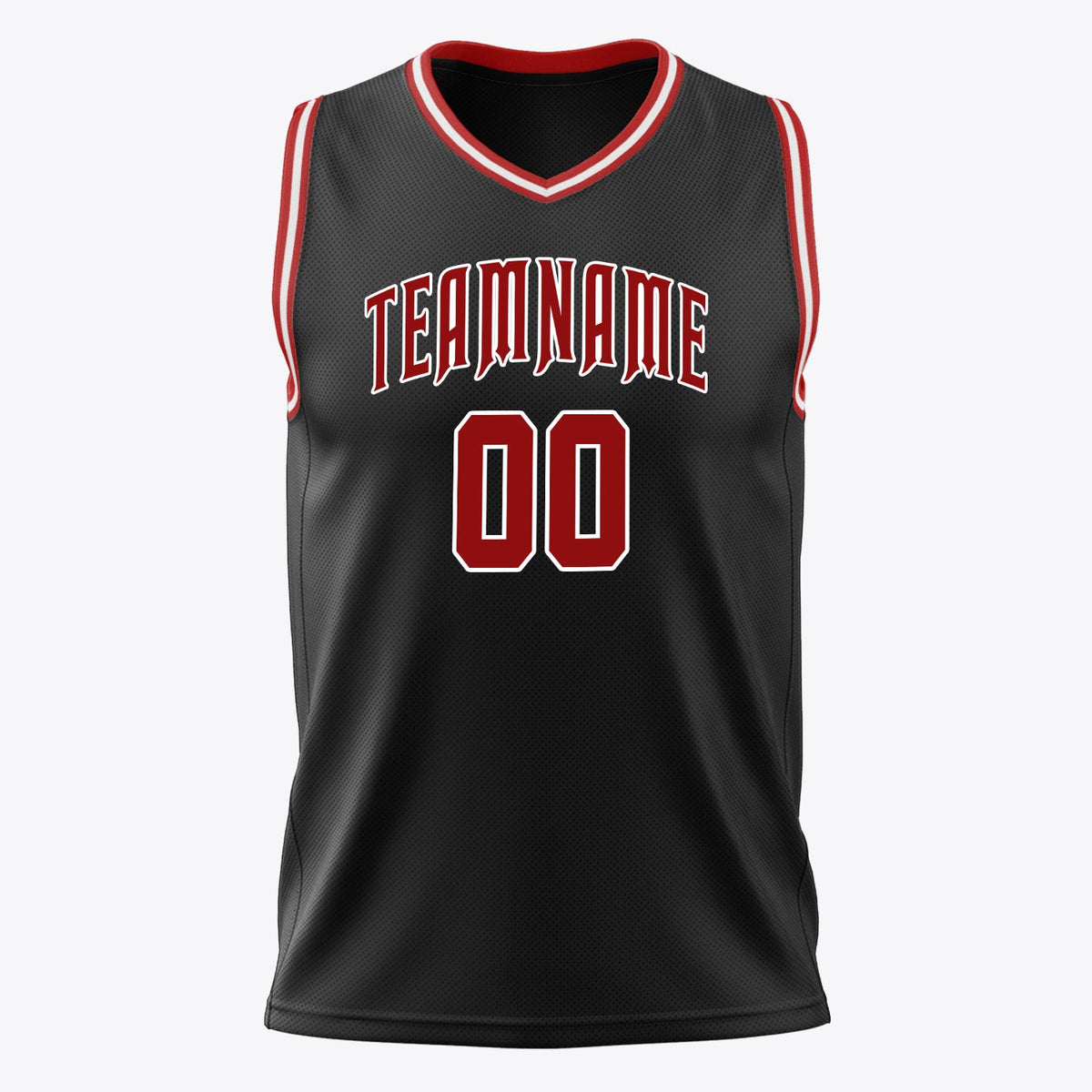 Custom Black Red Solid Color Basketball Jersey