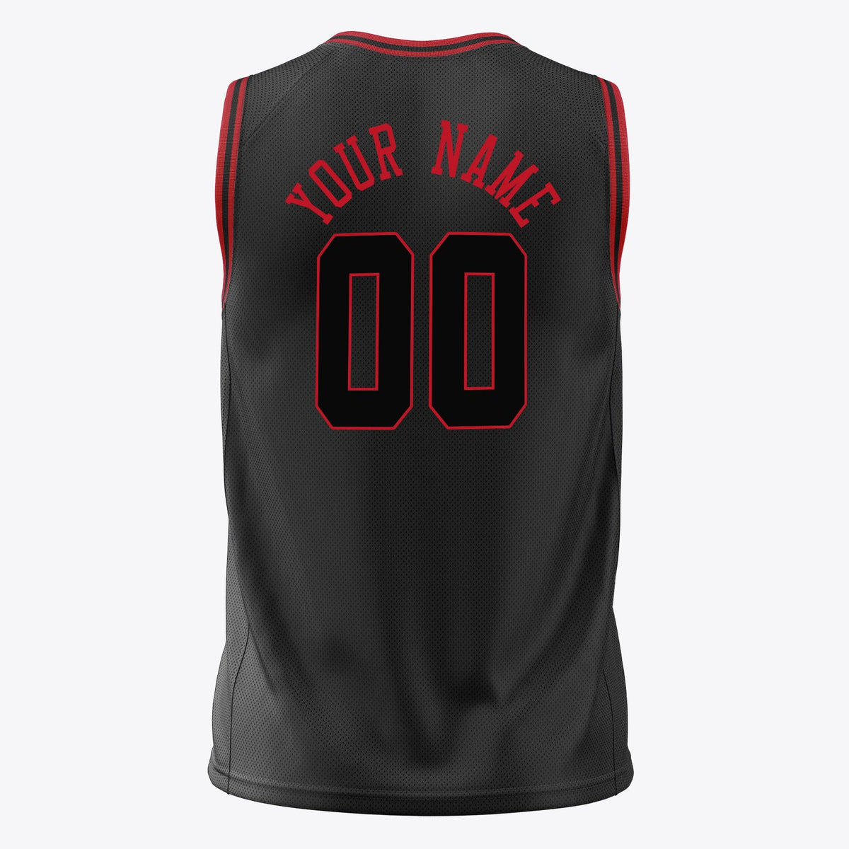 Custom Black Red Solid Color Basketball Jersey