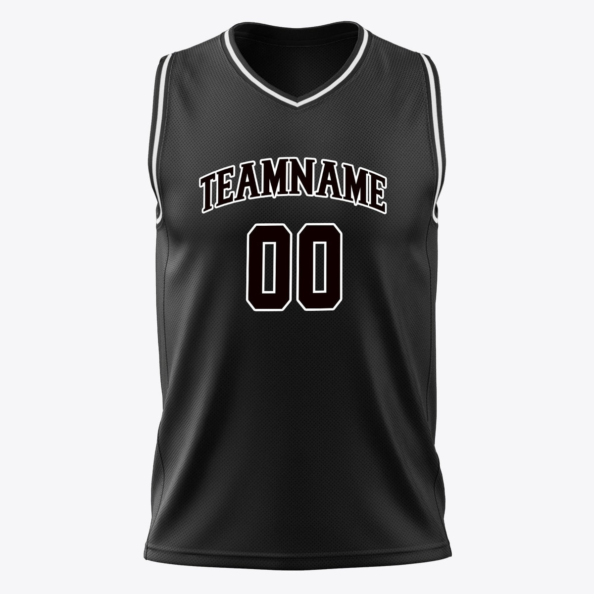 Custom Black White Solid Color Basketball Jersey