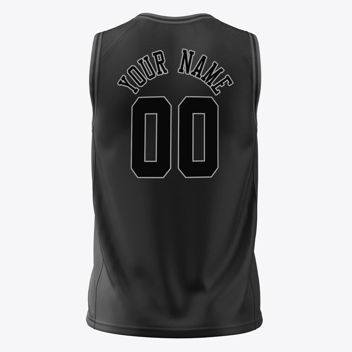 Custom Black Gray Solid Color Basketball Jersey