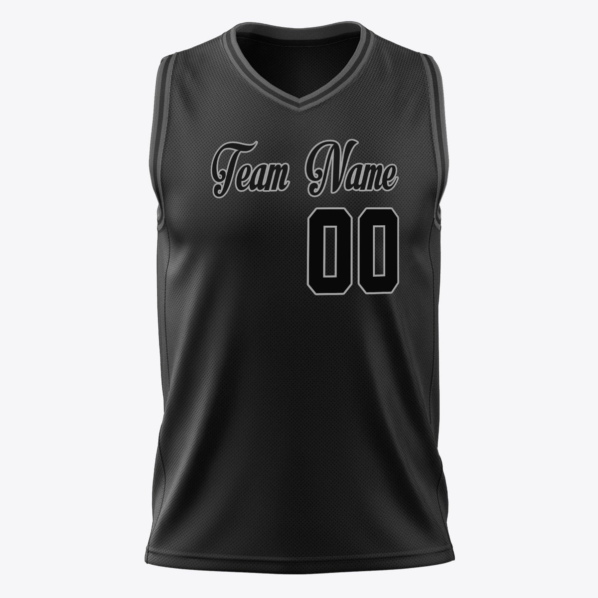 Custom Black Gray Solid Color Basketball Jersey